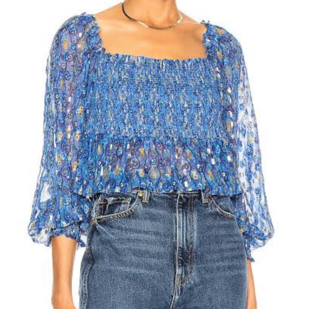 RIXO blue Eloise Blouse size xs